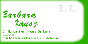 barbara kausz business card